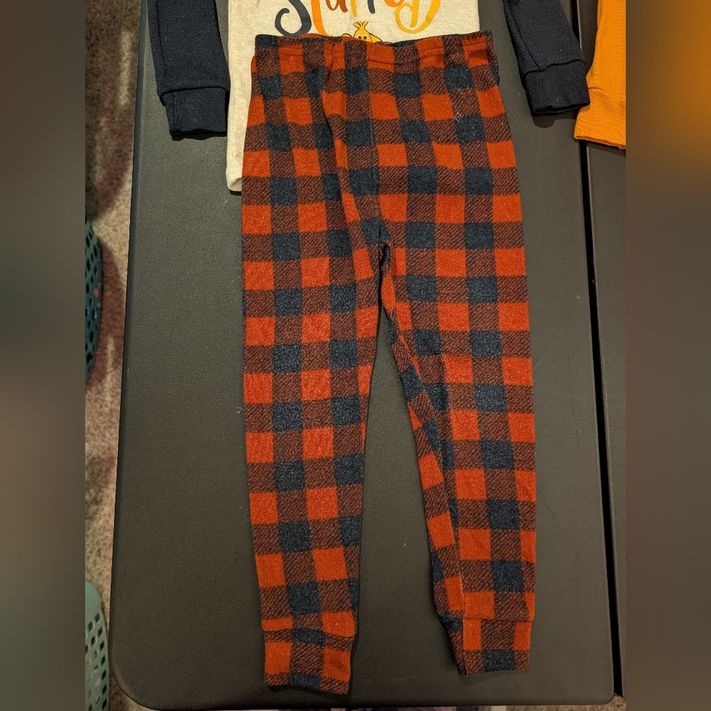 Lot of 2 (TWO) Toddler Boy Thanksgiving Theme Pajama Sets in Size 4T - Picture 4 of 9